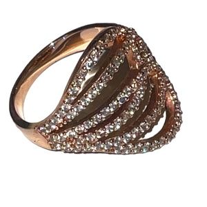 Open Swirl Ring Rose Gold Plated Size